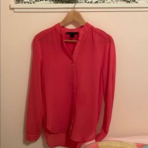 Coral pink sheer blouse
